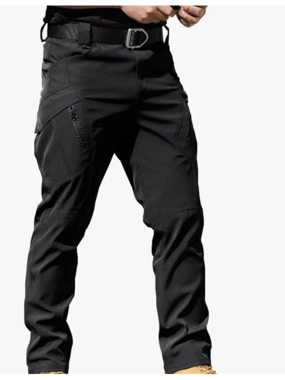 AUTIWITUA Men's Black Tactical Cargo Pants Water Resistant Quick Dry Stretch